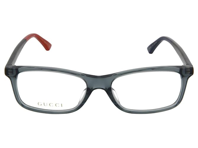 Gucci Vidros óticos quadrados de acetato Cinza  ref.366670