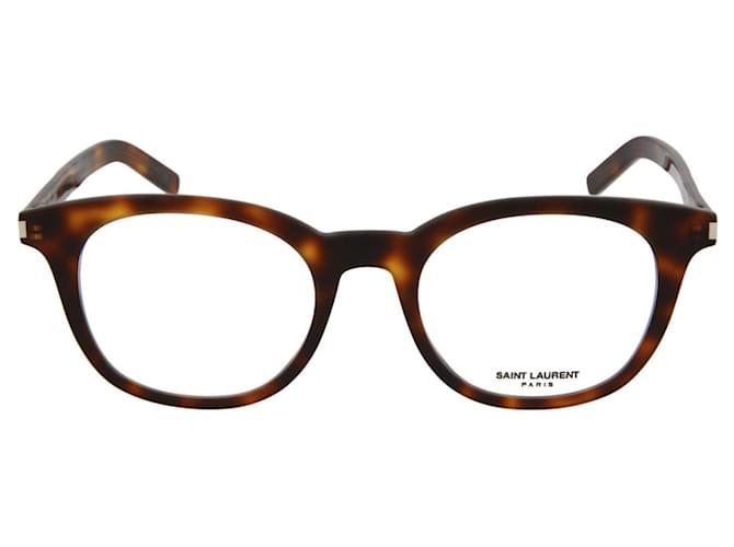 Saint Laurent Square Acetate Optical Glasses Brown  ref.366673