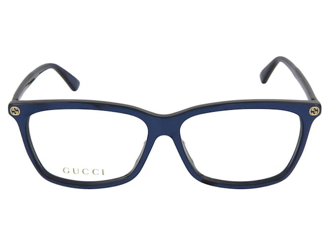 Gucci Lunettes optiques carrées en acétate Acetate Bleu  ref.366674
