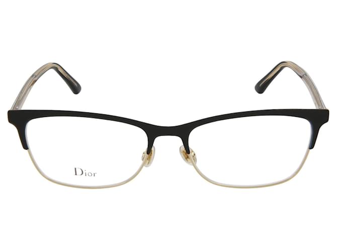 Dior Marcos ópticos de metal rectangular Negro  ref.366688