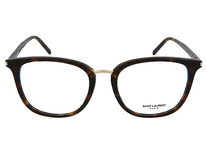 Saint Laurent Square Acetate Optical Glasses Brown  ref.366689