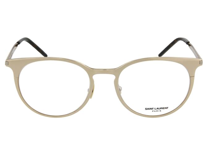 Saint Laurent Óculos óticos redondos de metal Dourado Metálico  ref.366695