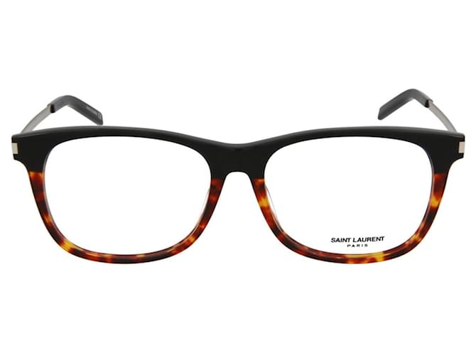 Saint Laurent Quadratische optische Acetat-Brille Schwarz  ref.366699