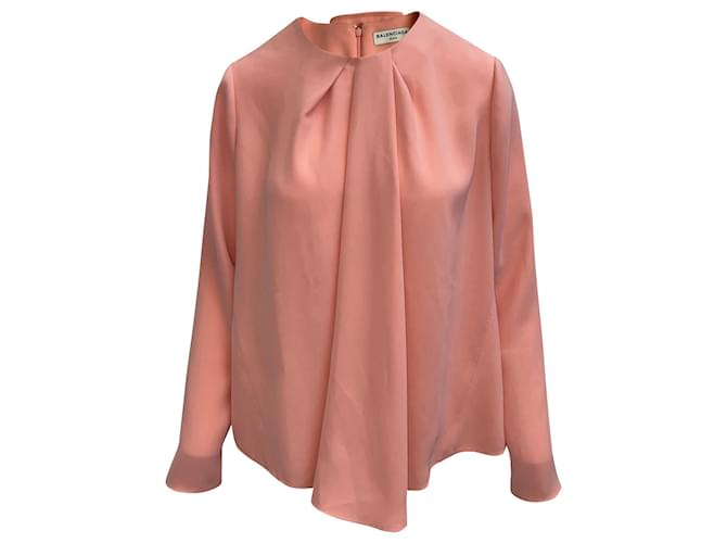 Balenciaga Peach Long Sleeve Blouse Polyester  ref.366704