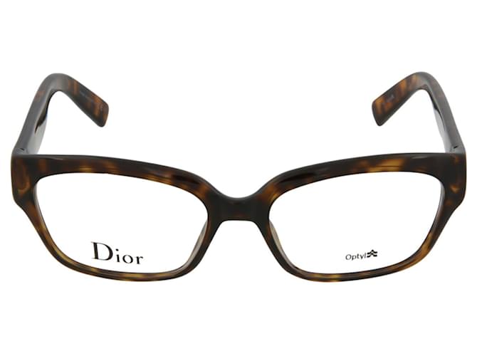 Dior Marcos ópticos rectangulares de acetato Castaño  ref.366706