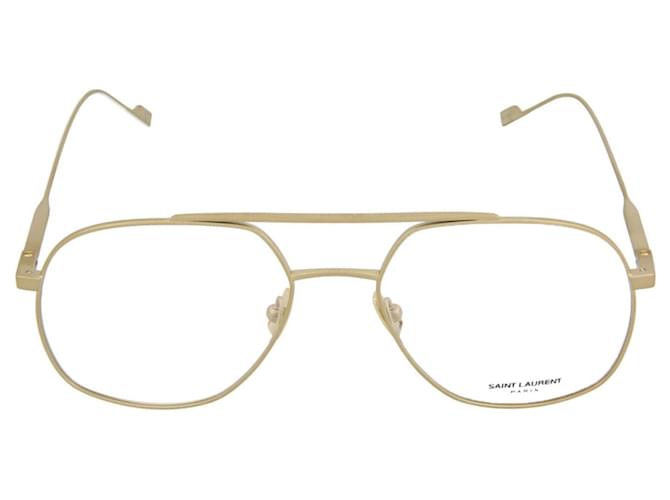 Saint Laurent Aviator Titanium Optical Glasses Golden Metallic  ref.366707