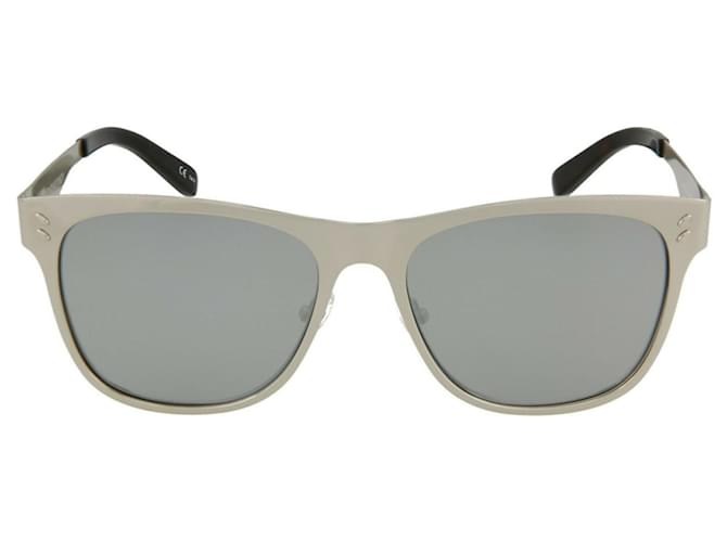 Stella Mc Cartney Square-Frame Metal Sunglasses Silvery Metallic  ref.366710