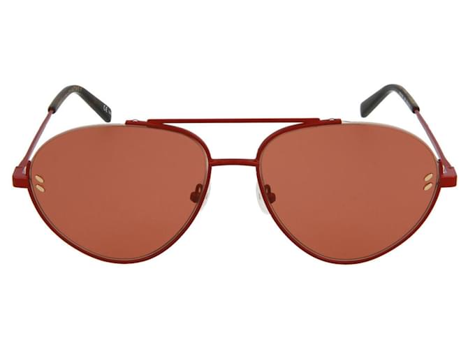 Stella Mc Cartney Óculos de sol de metal estilo aviador Vermelho  ref.366715