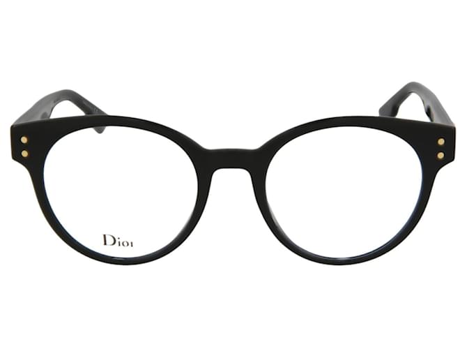 Dior Marcos ópticos redondos de acetato Negro  ref.366728