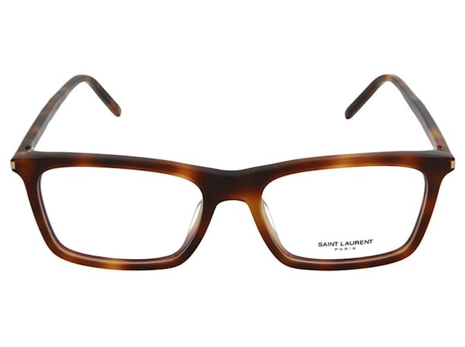 Saint Laurent Square Acetate Optical Glasses Brown  ref.366738