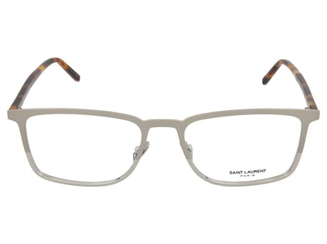 Saint Laurent Square Metal Optical Glasses Silvery Metallic  ref.366739