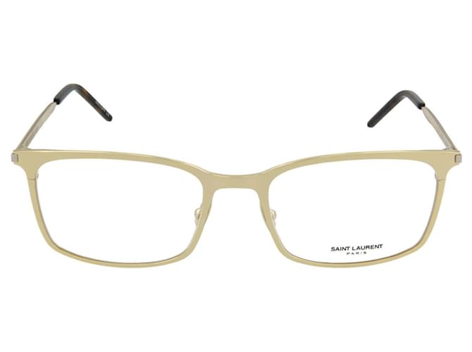 Saint Laurent Square Metal Optical Glasses Golden Metallic  ref.366744