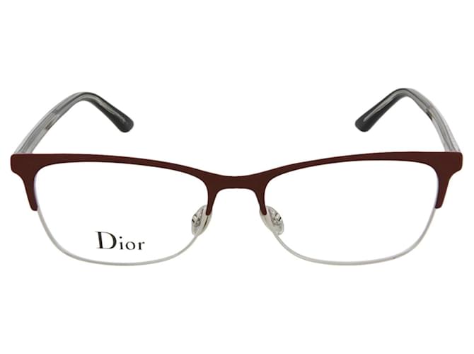 Dior Marcos ópticos de metal rectangular Roja  ref.366746