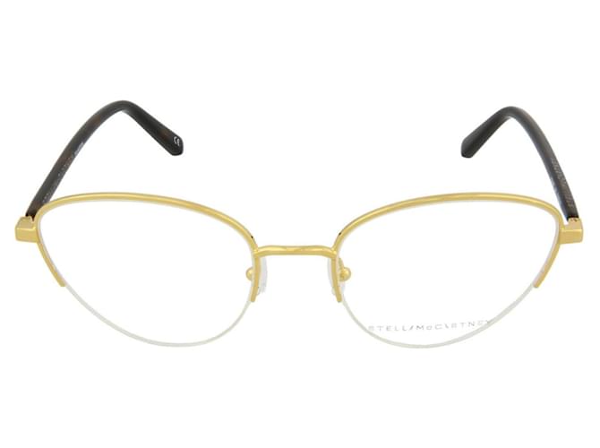 Stella Mc Cartney Óculos Óticos Cat-Eye Metal Dourado Metálico  ref.366754