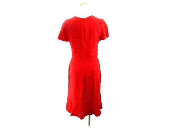 [Usado] ALEXANDER MCQUEEN Vestido de uma peça na altura do joelho manga curta vermelha IBS91 Vermelho Seda Raio  ref.366778