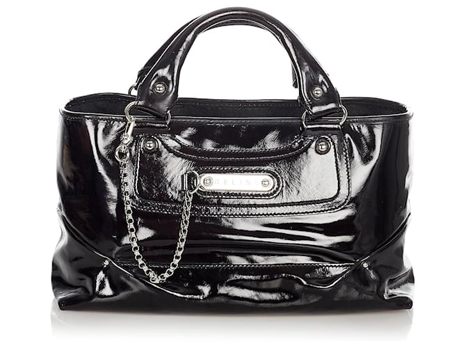 Céline Celine Black Boogie Patent Leather Handbag  ref.366812