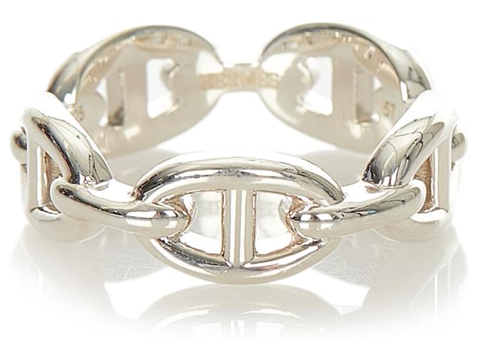 Ring Hermès Anel Hermes Silver Chaine dAncre Prata Metal  ref.366860