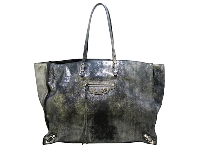 Balenciaga Gray Papier A4 Leather Tote Bag Grey Dark grey Pony-style calfskin  ref.366996