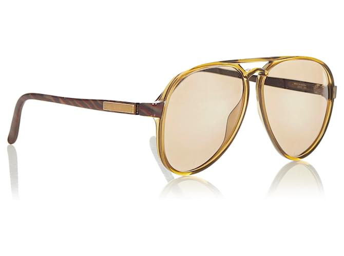 Dior Brown runde getönte Sonnenbrille Braun Dunkelbraun Kunststoff  ref.367032