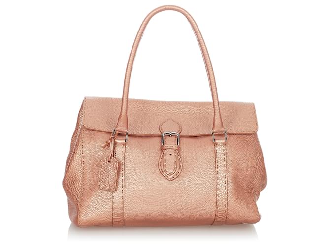 Fendi Pink Selleria Linda Leather Handbag Pony-style calfskin  ref.367034