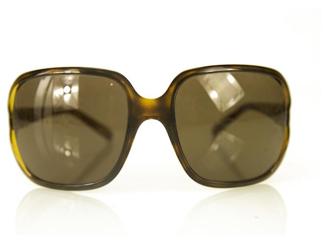 Dolce & Gabbana D&G Tortoise Brown Oversize Lunettes de soleil w. Cristaux en boîte Plastique Marron  ref.367057