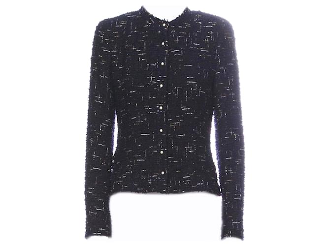 Chanel Lesage Tweed-Jacke mit Perlenknöpfen Marineblau  ref.367061