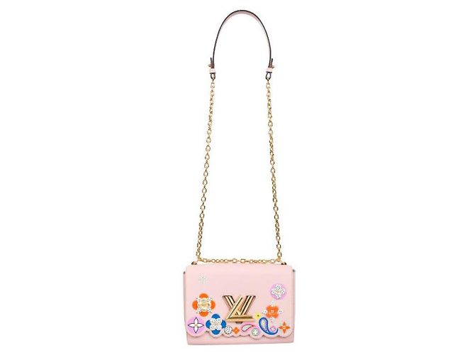 Louis Vuitton Twist Handbag Limited Edition Bloom Flower Epi Cuir MM Rose