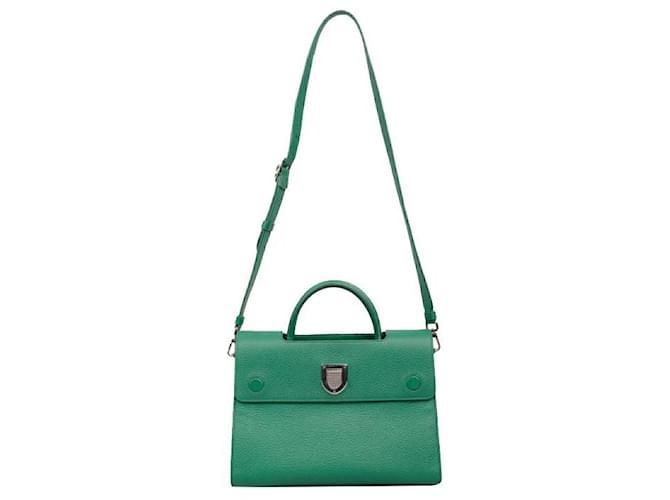 Christian Dior Diorever leather handbag Dark green  ref.367067