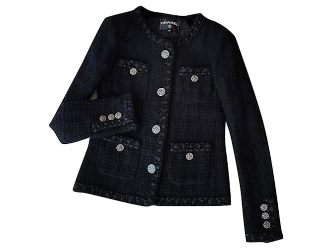 Chanel Icon ROME Black Tweed Jacket  ref.367074