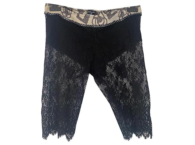 Chanel lace shorts Black  ref.367095