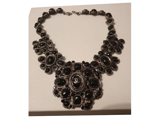 Chanel Necklaces Black Chain  ref.367104