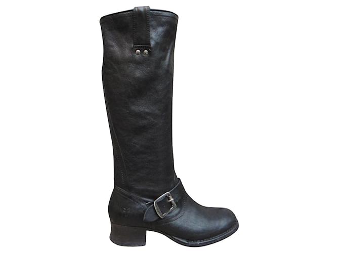 size frye boots 36 New condition Black Leather  ref.367116