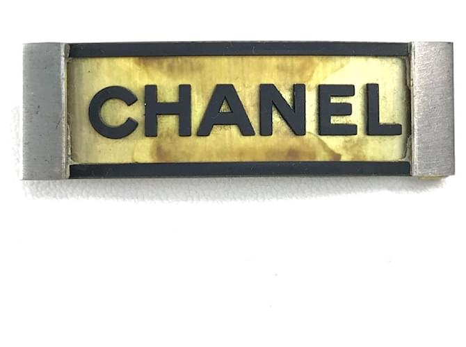 [Used] CHANEL Sports Line Logo Hair Ornament Hair Accessory Hair Accessory 01P Valletta Rubber / SS Ladies Black Golden  ref.367124