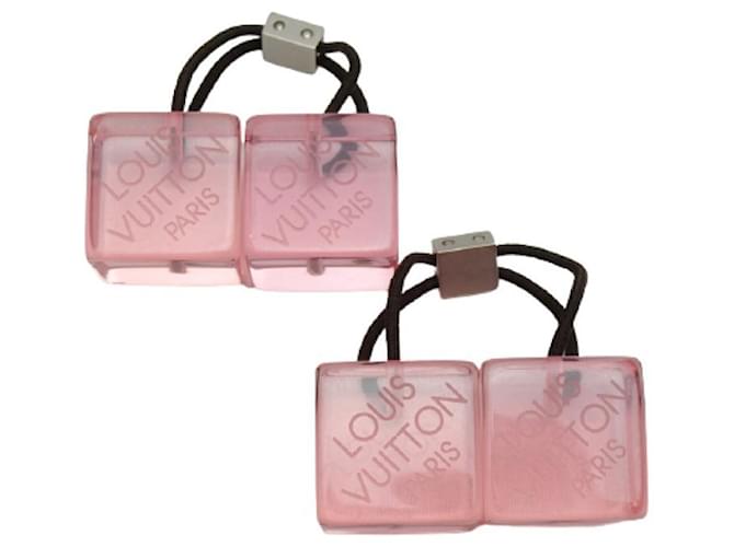 [Usado] LOUIS VUITTON Louis Vuitton hair cube pink clear hair accesorios elásticos para el cabello Rosa Plástico  ref.367156