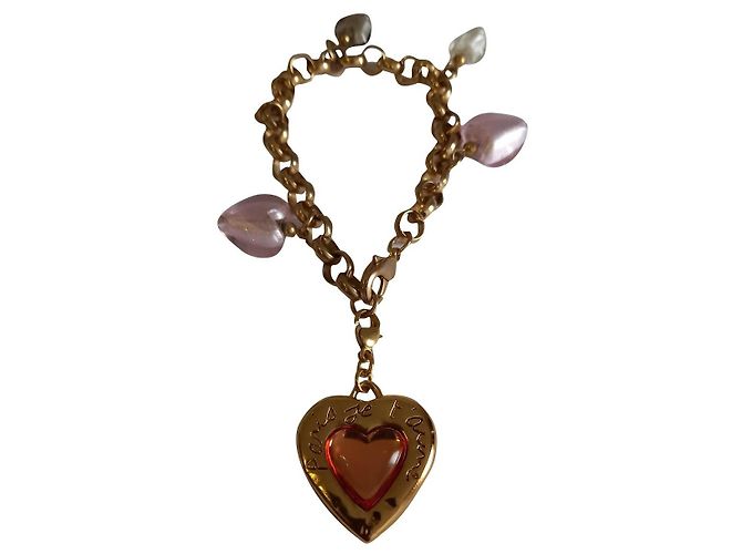 Pulsera Yves Saint Laurent Corazón Paris Je T'aime Dorada