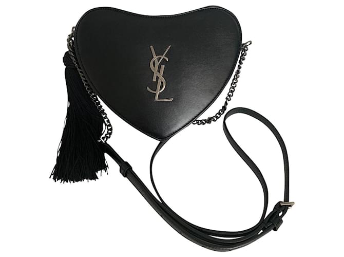 Yves Saint Laurent heart bag Black Leather  ref.367234