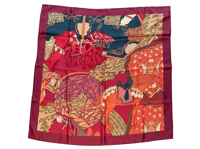 Sublime square Hermès Art des steppes details Laranja