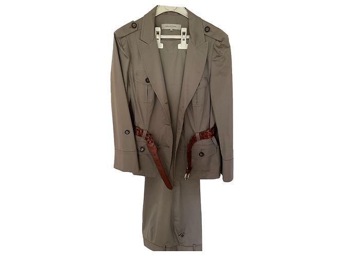 Conjunto de calça cinza Gerard Darel com cinto