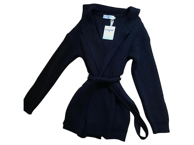 Dior chaqueta de cachemir Blanco roto Azul marino Cachemira  ref.367727