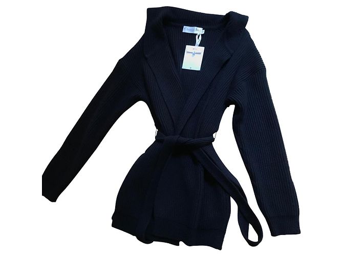 Dior Cashmere and Wool Jacket Eggshell Navy Blue
