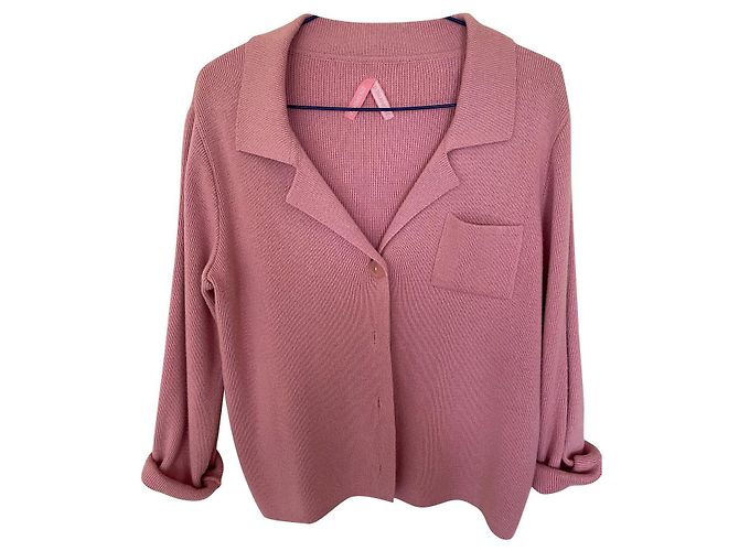 Autre Marque Rosa Strickjacke aus Wolle Netz 42 Pink 