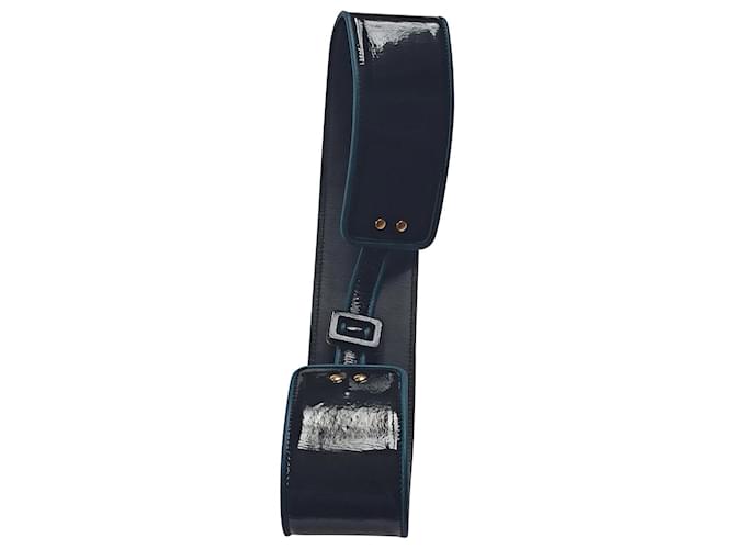 Yves Saint Laurent Belts Black Leather Patent leather  ref.367770