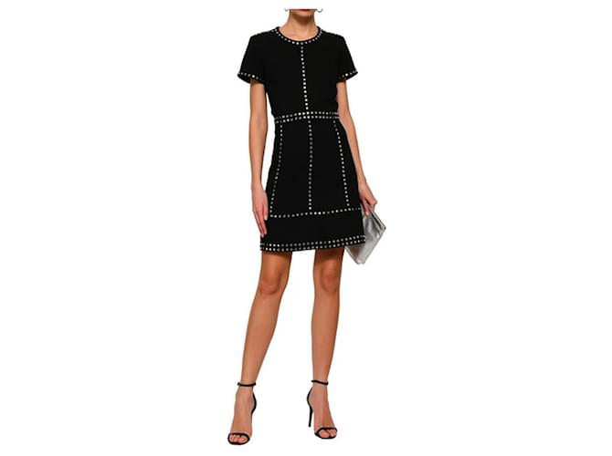 Michael Kors Studded Crepe Dress Black Synthetic  ref.367783