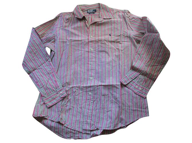 Polo Ralph Lauren Camisa de algodón a rayas, Talla L. Multicolor