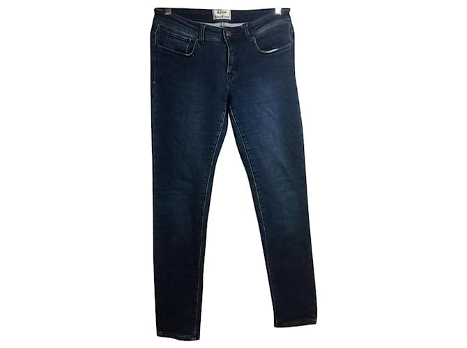 Acne Studios Skin 5 Jeans in "Deep" W27 l32 Blue Elastane Denim  ref.367797