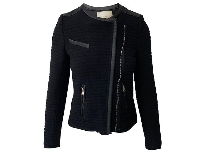 Iro Fleece Wool Evening Jacket in Black Wool