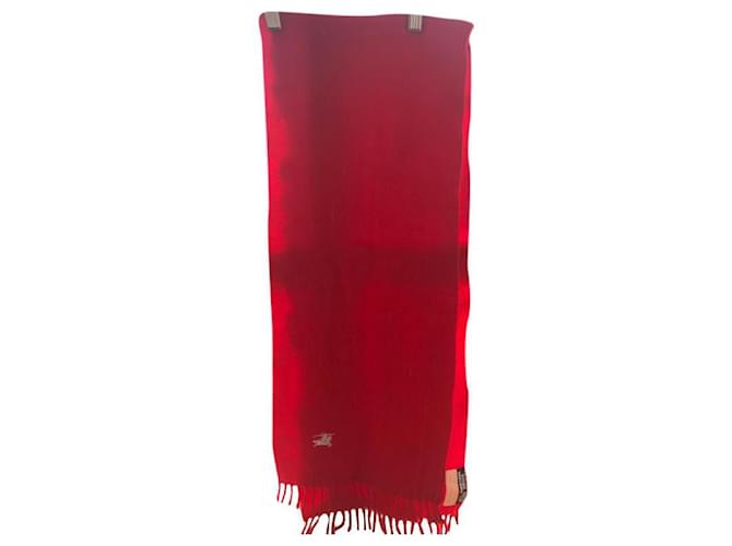 Burberry Scarves Red Wool  ref.367862