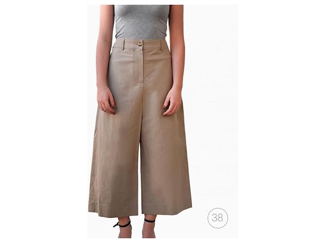 Kenzo Culotte large cropped Coton Beige  ref.367865