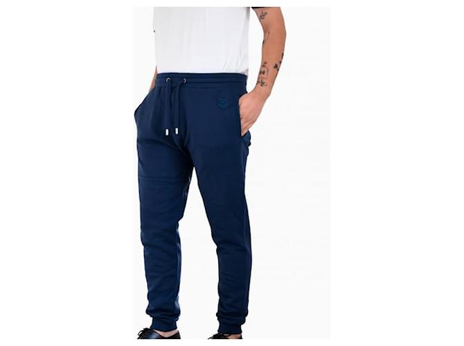 Kenzo pantaloni da jogging con stemma superiore Blu Cotone  ref.367870