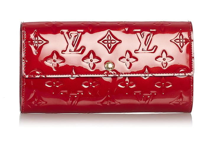 Louis Vuitton Red Vernis Sarah Wallet Leather Patent leather  ref.367910